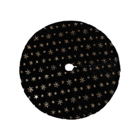 HKM-285267 Black Embroidered Velvet Christmas Tree Skirt with Sequin Detailing