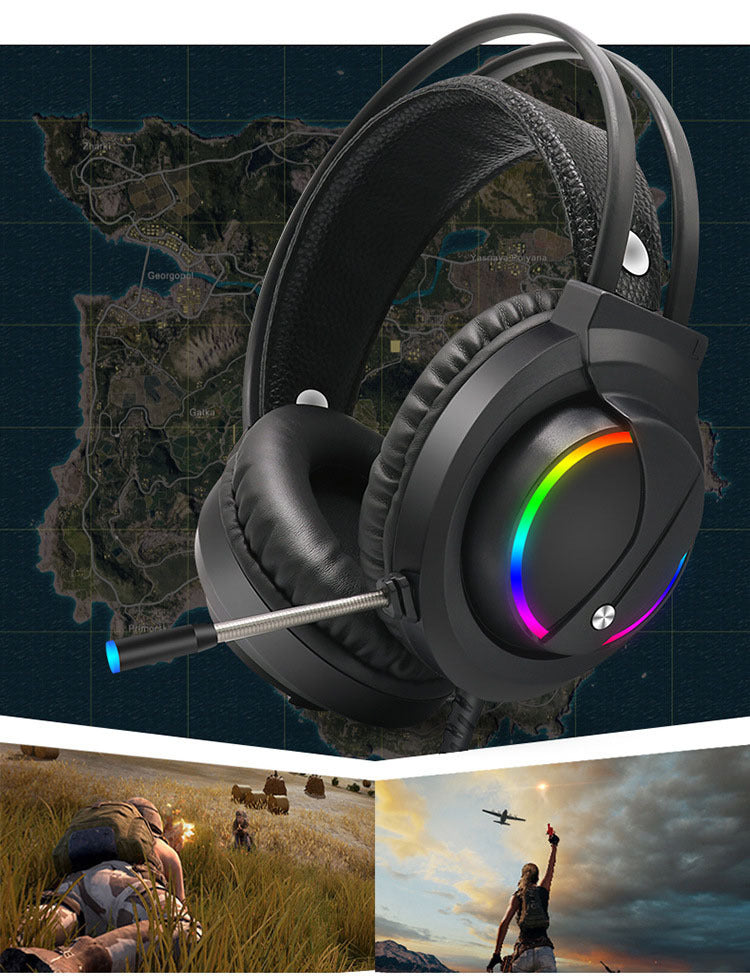 HKM-285331 7.1 RGB Surround Sound Gaming Headset with USB Connection and Microphone