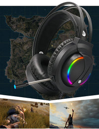 HKM-285331 7.1 RGB Surround Sound Gaming Headset with USB Connection and Microphone