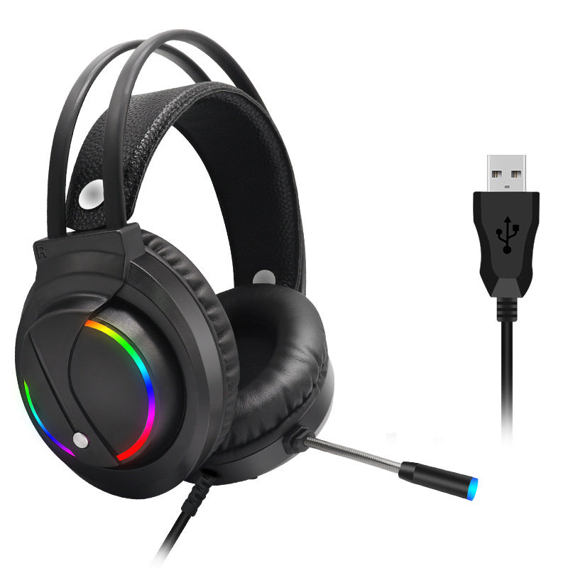 HKM-285331 7.1 RGB Surround Sound Gaming Headset with USB Connection and Microphone