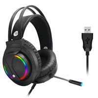 HKM-285331 7.1 RGB Surround Sound Gaming Headset with USB Connection and Microphone