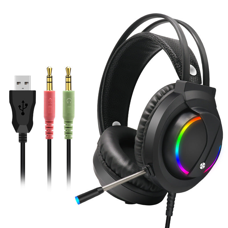 HKM-285331 7.1 RGB Surround Sound Gaming Headset with USB Connection and Microphone
