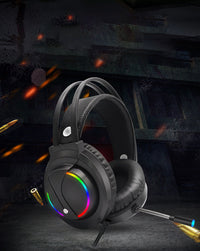 HKM-285331 7.1 RGB Surround Sound Gaming Headset with USB Connection and Microphone