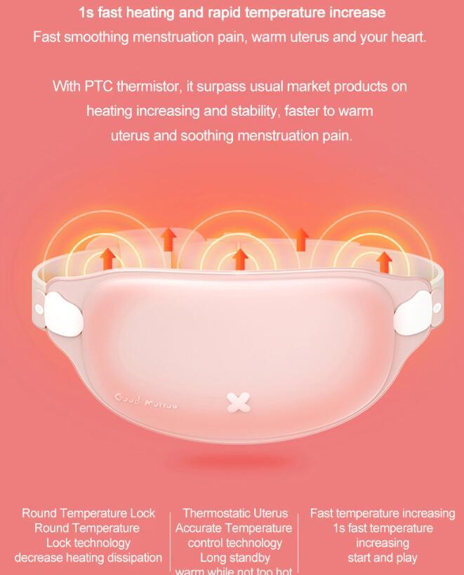 HKM-285395 Rechargeable Menstrual Pain Relief Heating Massage Belt with Adjustable Temperature Settings