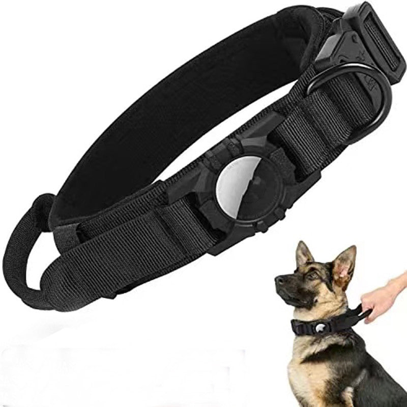 HKM-285651 Reflective Dog Collar with AirTag Positioner - Available in Pink, Black, Military Green, and Camel