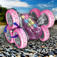 HKM-285651 Six Wheel Double-Sided Stunt Remote Control Car with 360 Drift and Colorful Lights