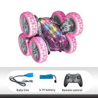 HKM-285651 Six Wheel Double-Sided Stunt Remote Control Car with 360 Drift and Colorful Lights