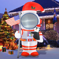 HKM-285843 8ft Inflatable Spaceman with Penguin for Holiday Outdoor Decoration
