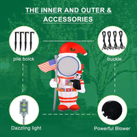 HKM-285843 8ft Inflatable Spaceman with Penguin for Holiday Outdoor Decoration