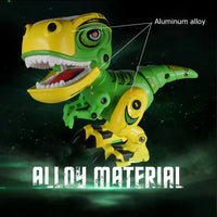 HKM-285907 Diecast Electric Tyrannosaurus Rex Robot Toy with Sound and Light – Small Walking Dinosaur Model