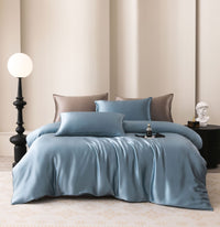 HKM-285971 Silk Four-Piece Bedding Set with Duvet Cover and Pillowcases in Multiple Sizes