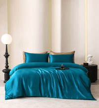 HKM-285971 Silk Four-Piece Bedding Set with Duvet Cover and Pillowcases in Multiple Sizes