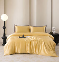 HKM-285971 Silk Four-Piece Bedding Set with Duvet Cover and Pillowcases in Multiple Sizes