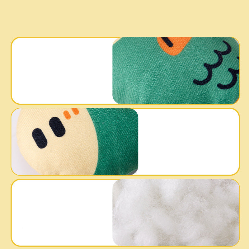 HKM-286099 Interactive Plush Chew Toy for Dogs – Squeaky Puffhead Fish Sound Teeth Cleaner, Wear-Resistant Design