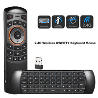 HKM-286163 2.4GHz Wireless QWERTY Keyboard and Air Mouse Remote Control with 6-Axis Gyroscope for Smart TV and Mini PC