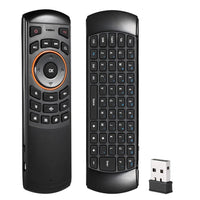 HKM-286163 2.4GHz Wireless QWERTY Keyboard and Air Mouse Remote Control with 6-Axis Gyroscope for Smart TV and Mini PC