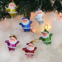 HKM-286419 Christmas Tree Ornaments Set - White Pine Cones, Gold Dust Santa, Letter Plate, Christmas Flower