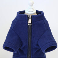 HKM-286419 Stylish Two-Legged Dog Winter Coat in Khaki and Blue, Thick Fleece Fabric, Various Sizes Available