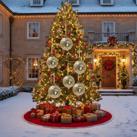 HKM-286611 6PCS 3.9-Inch Gold Glass Christmas Ball Ornaments for Holiday Home Decor