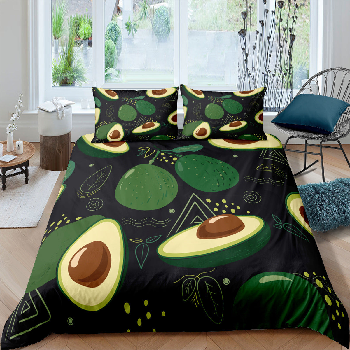 HKM-286611 Printed Three-Piece Quilt Cover Set - Soft Chemical Fiber Bed Cover, Multiple Sizes Available
