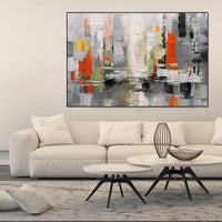 HKM-286739 Handpainted Abstract Textured Oil Painting on Canvas for Modern Home Decor
