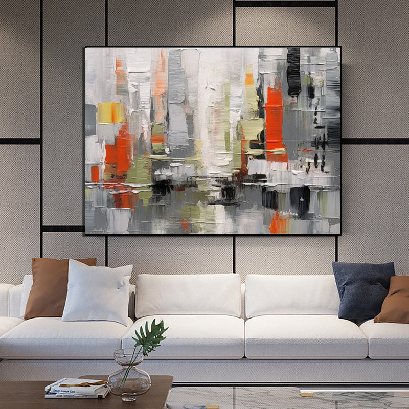 KTX-286739 Handpainted Abstract Textured Oil Painting on Canvas for Modern Home Decor