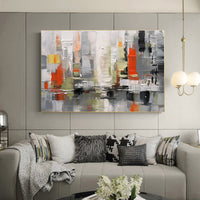 HKM-286739 Handpainted Abstract Textured Oil Painting on Canvas for Modern Home Decor