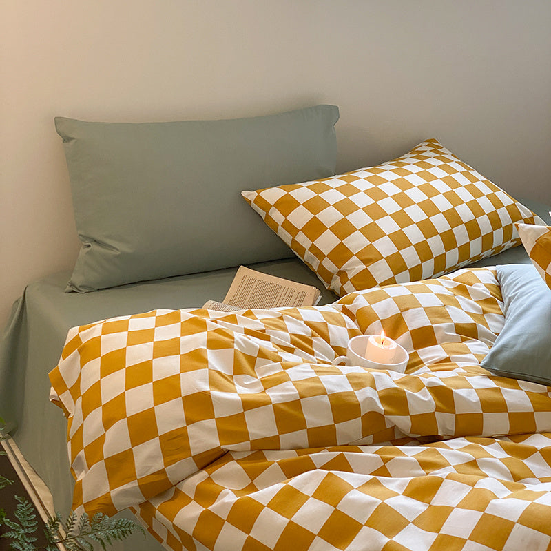 HKM-286803 Pure Cotton Bedding Set for Small Groups - Spring & Autumn, Warmth Preservation, Fits Multiple Bed Sizes