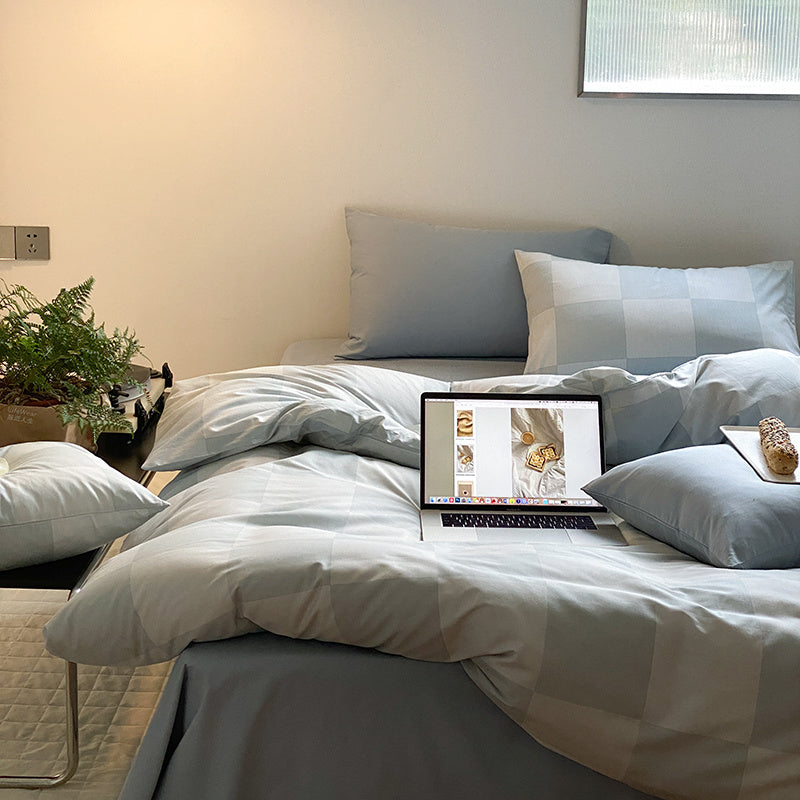 HKM-286803 Pure Cotton Bedding Set for Small Groups - Spring & Autumn, Warmth Preservation, Fits Multiple Bed Sizes