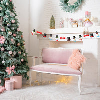 HKM-286931 2 Pack Paper Christmas Banner Garland with Gingerbread Man and Snowman for Holiday Home Decor