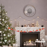 HKM-286931 2 Pack Paper Christmas Banner Garland with Gingerbread Man and Snowman for Holiday Home Decor