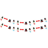 HKM-286931 2 Pack Paper Christmas Banner Garland with Gingerbread Man and Snowman for Holiday Home Decor