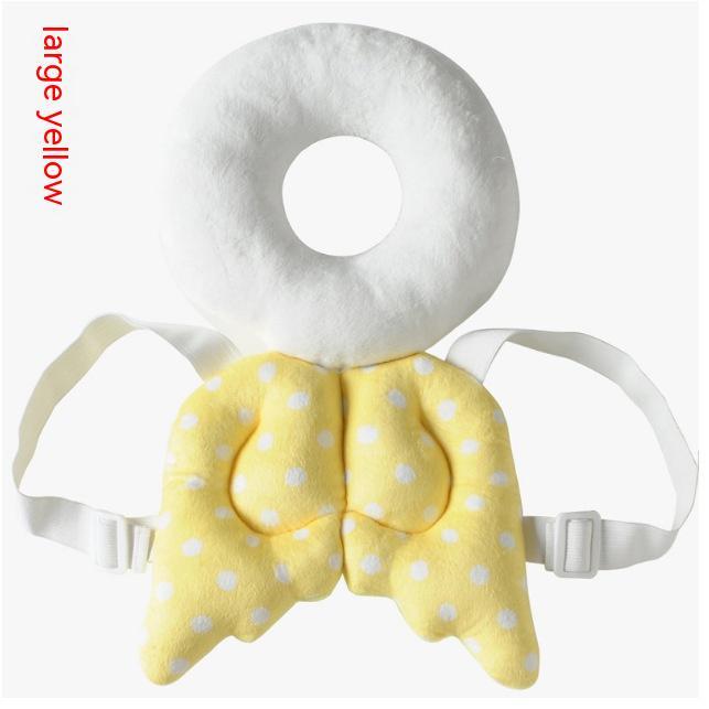 HKM-286931 Angel Headrest for Babies and Toddlers - Soft Short Plush Back Support (35x18 cm) - Blue, Pink, Yellow