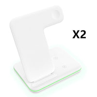 HKM-286995 3-in-1 Wireless Charging Station for Mobile Phones, Smartwatches, and Headphones - Fast Charging Pad with USB Interface