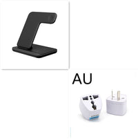 HKM-286995 3-in-1 Wireless Charging Station for Mobile Phones, Smartwatches, and Headphones - Fast Charging Pad with USB Interface