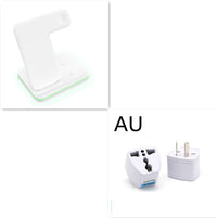 HKM-286995 3-in-1 Wireless Charging Station for Mobile Phones, Smartwatches, and Headphones - Fast Charging Pad with USB Interface