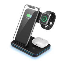 HKM-286995 3-in-1 Wireless Charging Station for Mobile Phones, Smartwatches, and Headphones - Fast Charging Pad with USB Interface