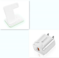 HKM-286995 3-in-1 Wireless Charging Station for Mobile Phones, Smartwatches, and Headphones - Fast Charging Pad with USB Interface