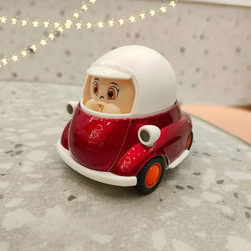 HKM-287059 Colorful Cartoon Mini Diecast Model Car Set for Kids - Alloy Inertial Vehicles, Ages 3 and Up