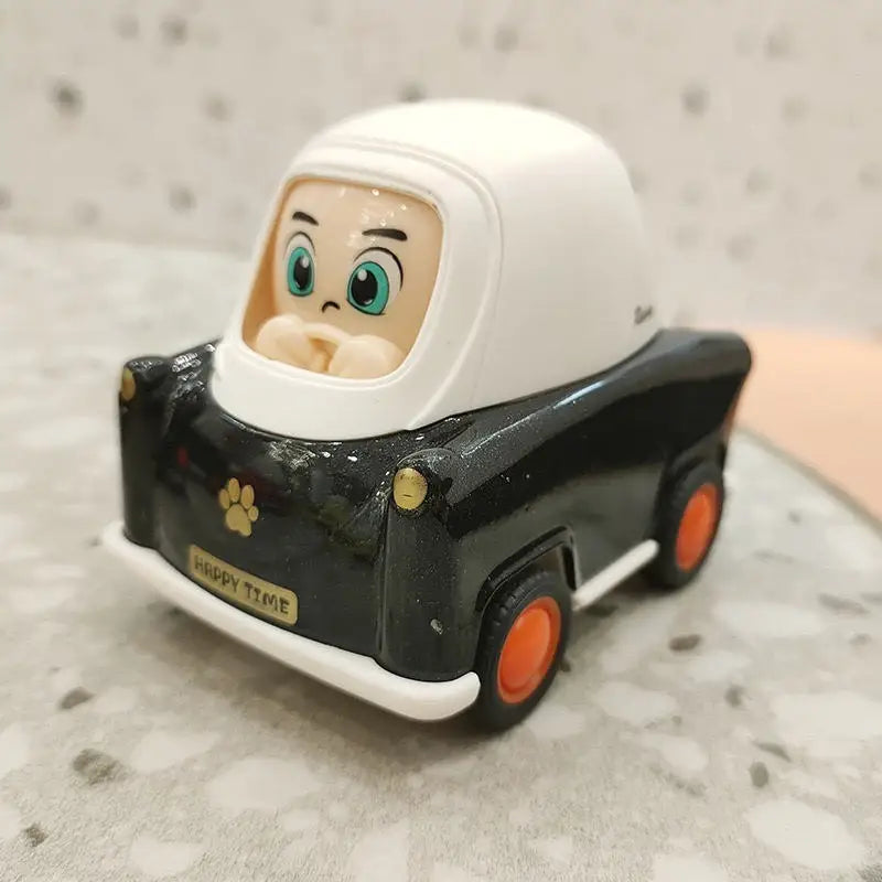 HKM-287059 Colorful Cartoon Mini Diecast Model Car Set for Kids - Alloy Inertial Vehicles, Ages 3 and Up