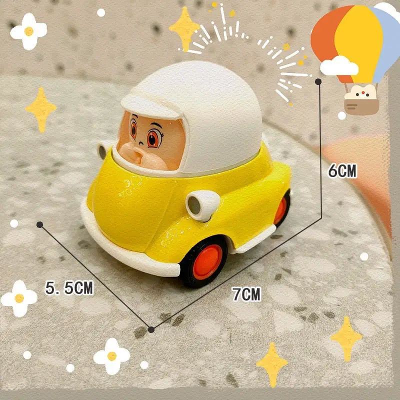 HKM-287059 Colorful Cartoon Mini Diecast Model Car Set for Kids - Alloy Inertial Vehicles, Ages 3 and Up