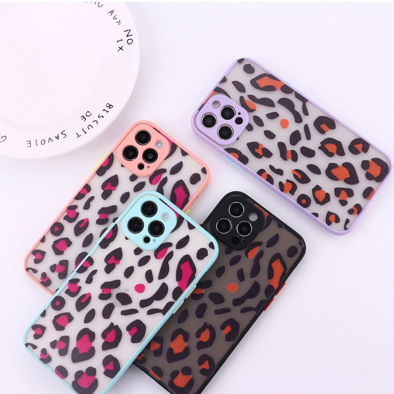 HKM-287059 Leopard Print Personalized TPU Mobile Phone Case for Various iPhone Models