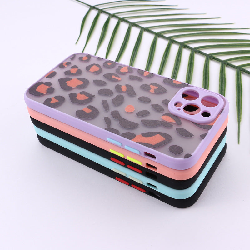 HKM-287059 Leopard Print Personalized TPU Mobile Phone Case for Various iPhone Models