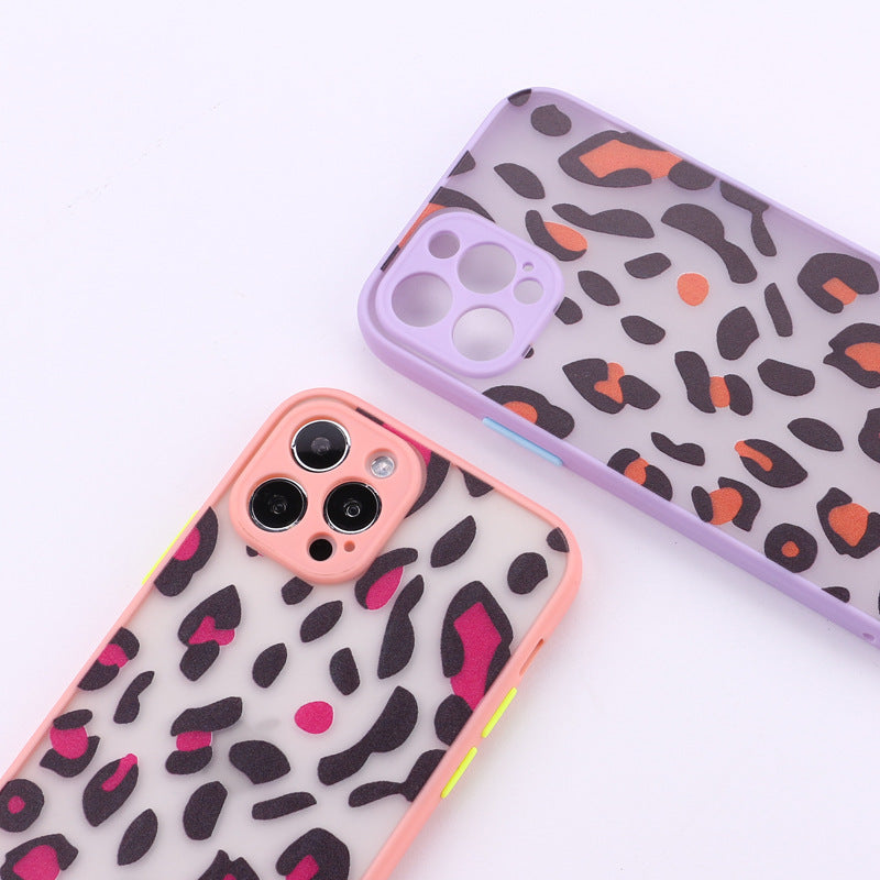 HKM-287059 Leopard Print Personalized TPU Mobile Phone Case for Various iPhone Models