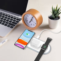 HKM-287187 Three-in-One 10W Wireless Fast Charging Mobile Phone Holder - White