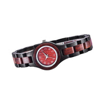 HKM-287315 Ebony and Red Sandalwood Women's Round Quartz Watch
