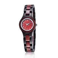 HKM-287315 Ebony and Red Sandalwood Women's Round Quartz Watch