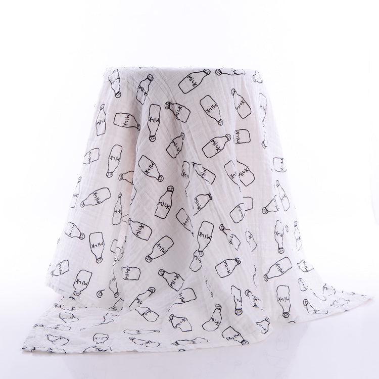 HKM-287379 Cotton Gauze Baby Bath Towel - Soft and Absorbent, 120x120 cm