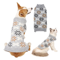 HKM-287379 Retro Japanese-Inspired Jacquard Sweater and Scarf Hat Set for Pets