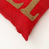 HKM-287763 Handmade Red Bead Wooden Pillow with Intricate Design and Durable Base